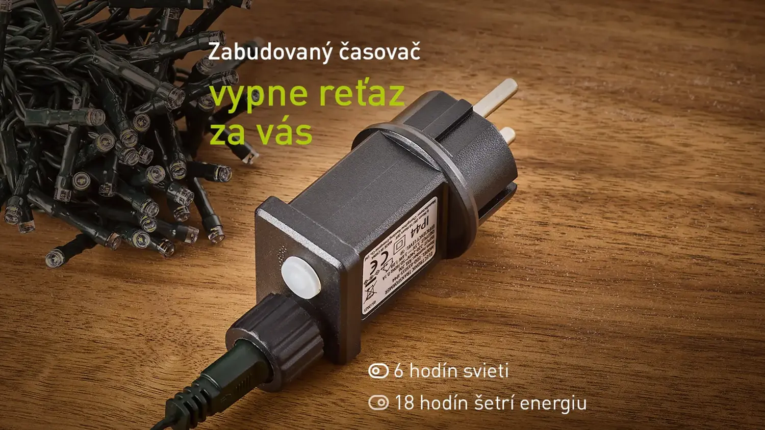 Zástrčka svetelnej reťaze RETLUX s časovačom