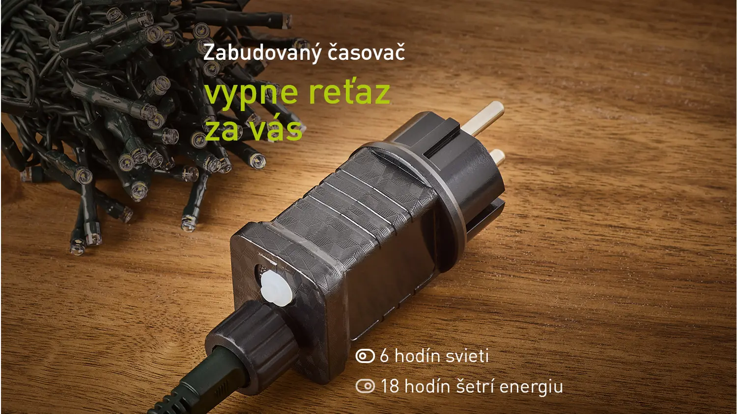 Z&aacute;strčka svetelnej reťaze RETLUX s časovačom