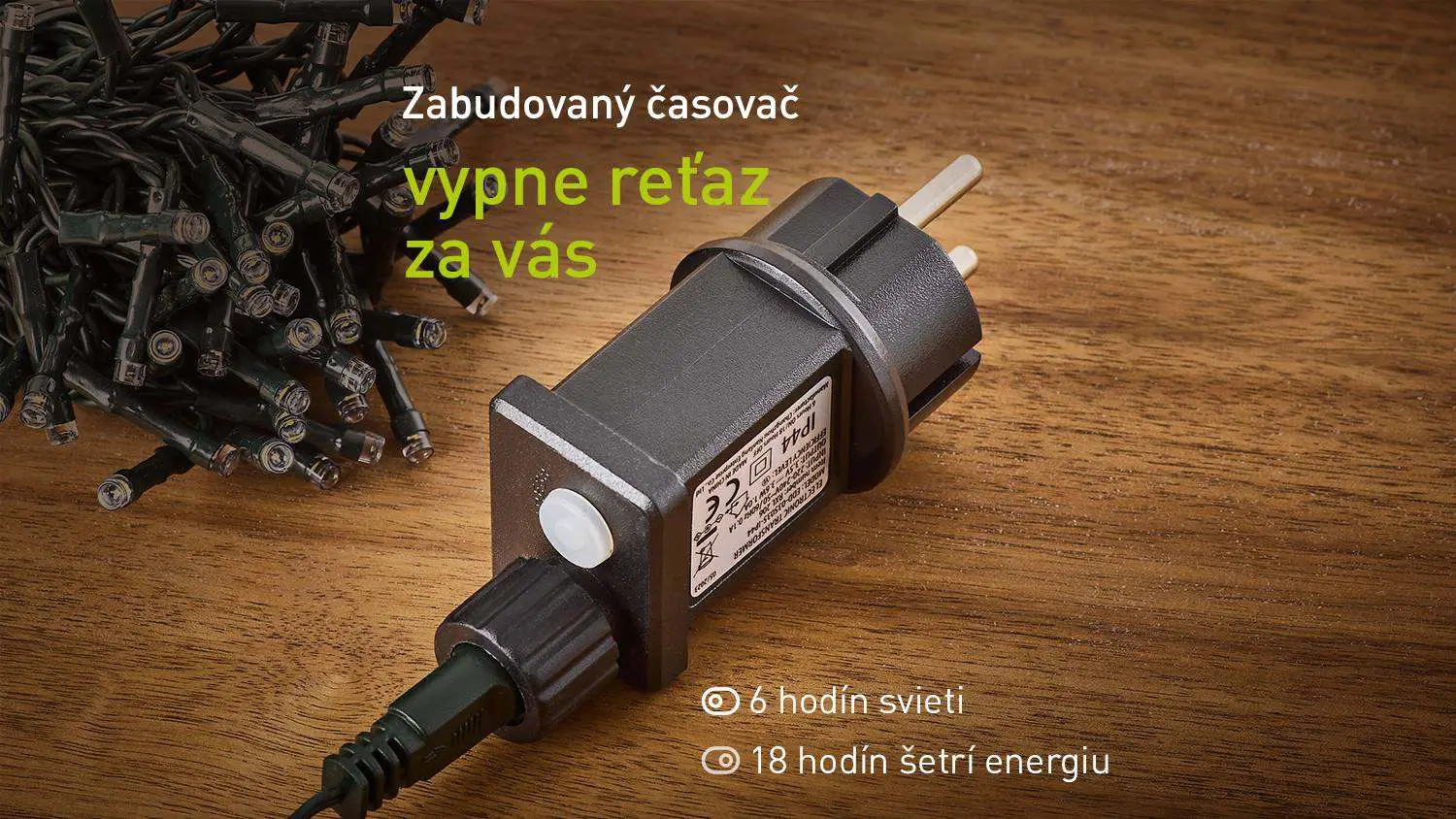Zástrčka svetelnej reťaze RETLUX s časovačom