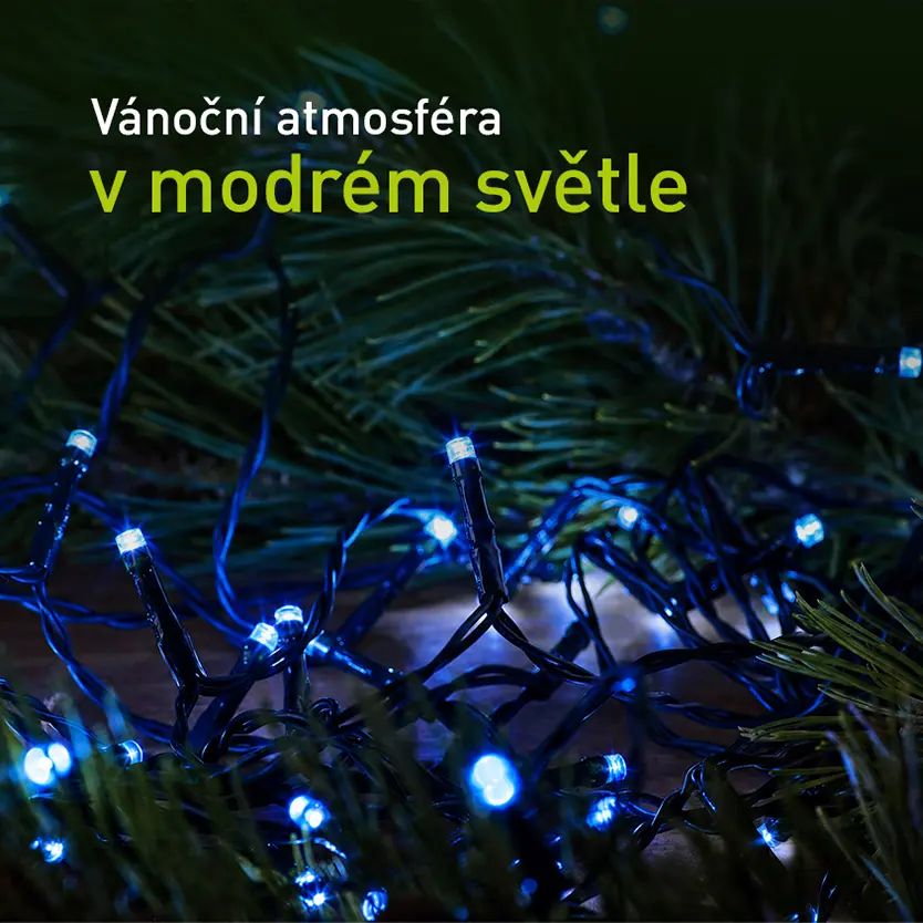 Modré LED diody vánočního řetězu RETLUX RXL 305