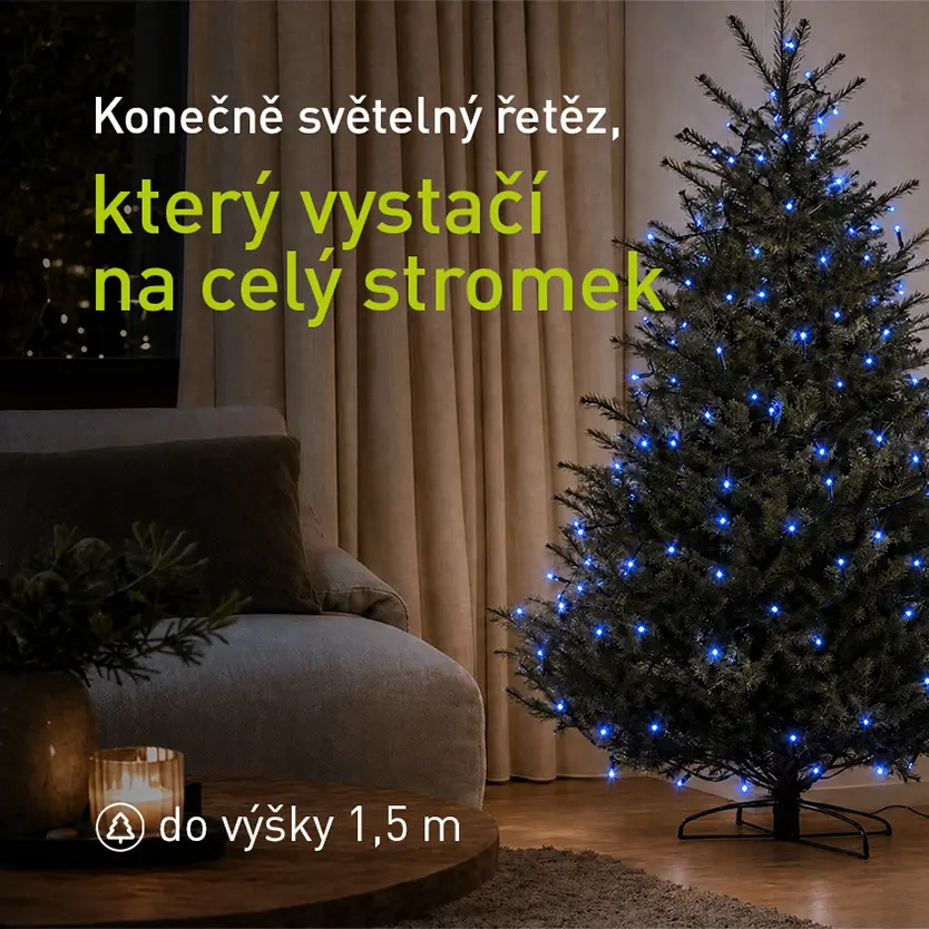15m světelný řetěz ideální na vánoční stromek