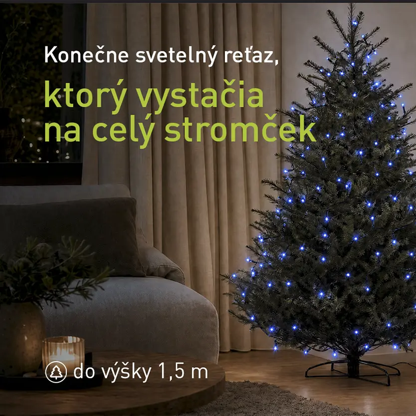 15m svetelná reťaz ideálna na vianočný stromček