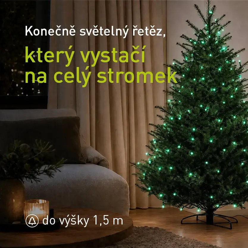 15m světelný řetěz ideální na vánoční stromek