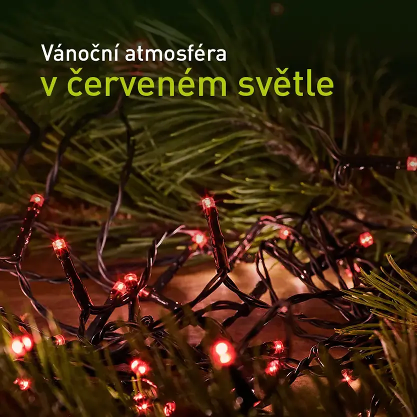Červené LED diody vánočního řetězu RETLUX RXL 307