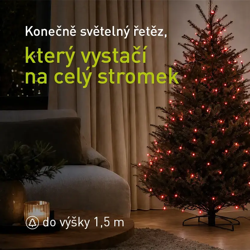 15m světelný řetěz ideální na vánoční stromek