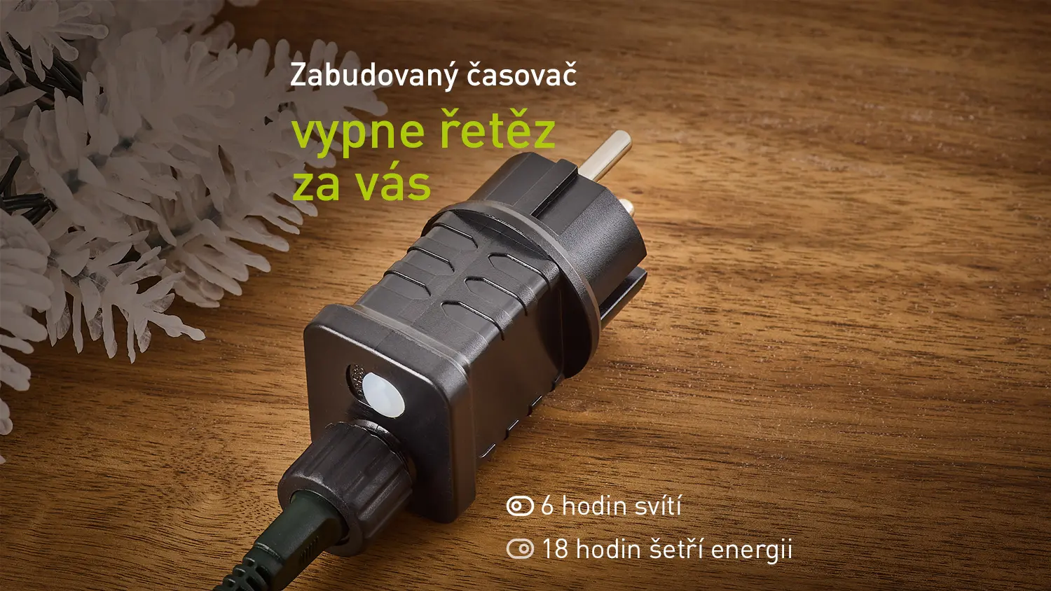 Zástrčka světelného řetězu RETLUX s časovačem