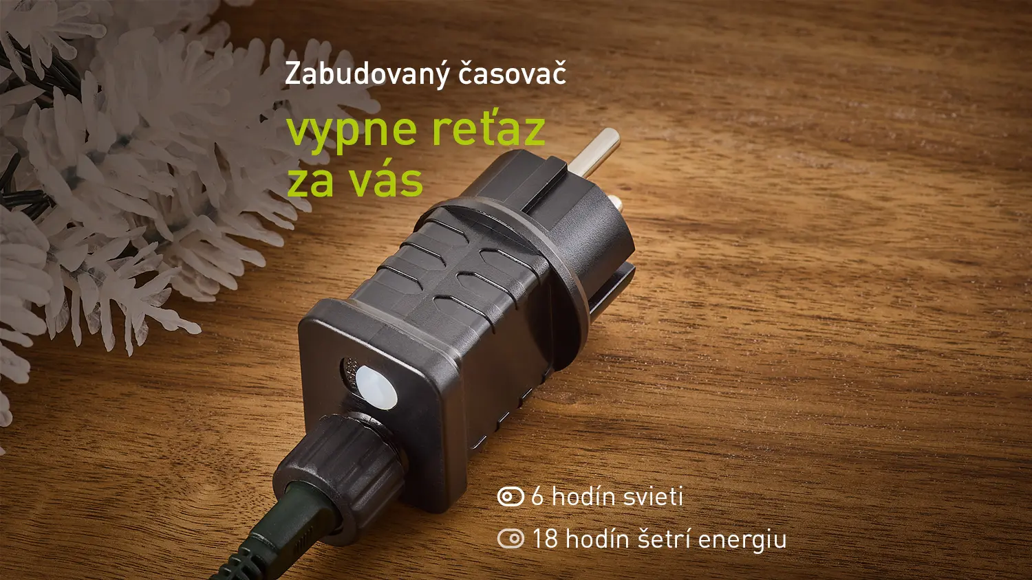 Zástrčka svetelnej reťaze RETLUX s časovačom