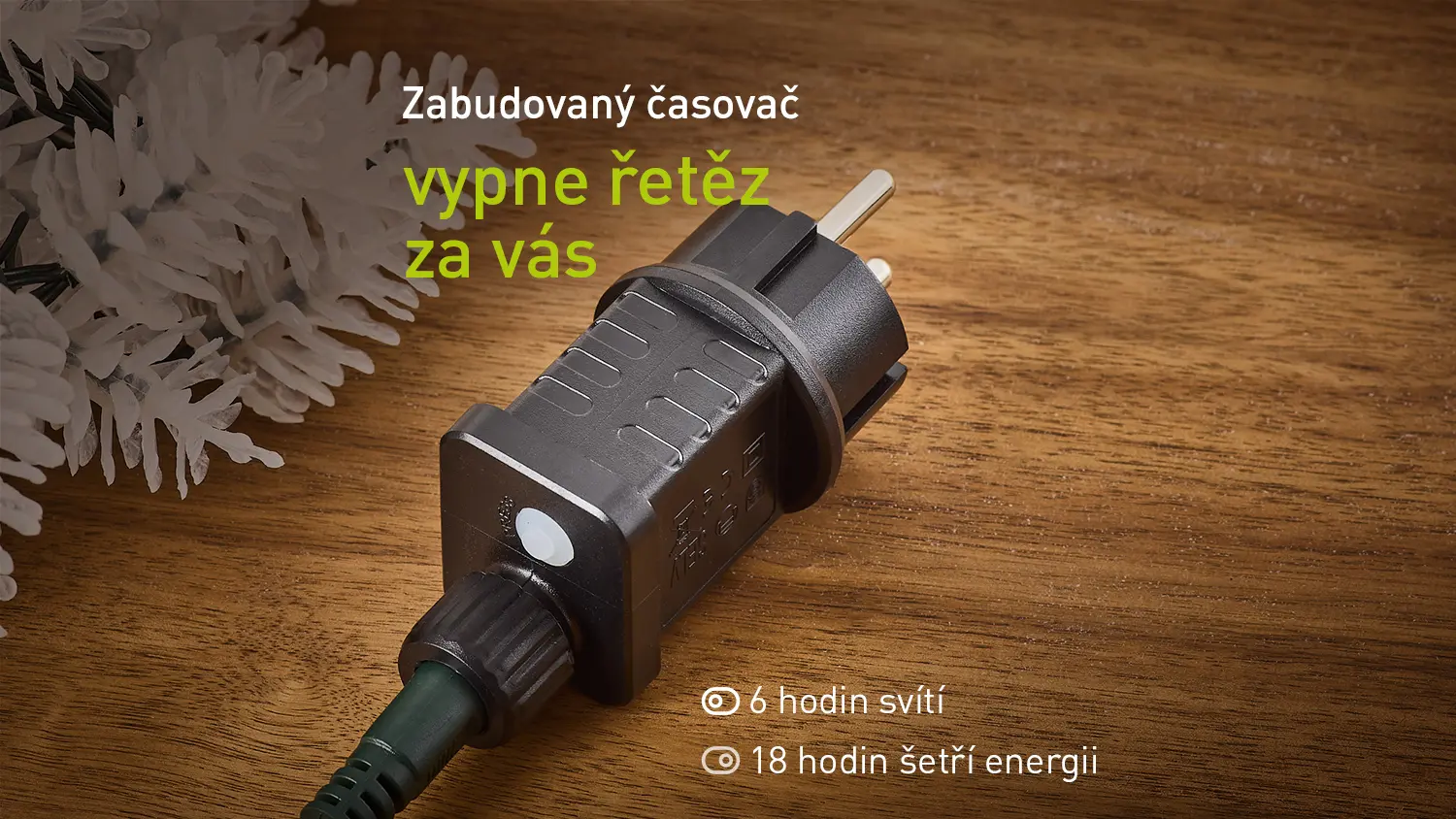 Zástrčka světelného řetězu RETLUX s časovačem