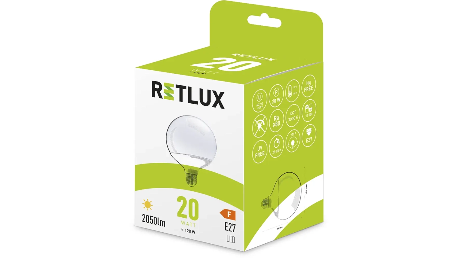 LED ž&aacute;rovka Retlux Big Globe RLL 467 v krabici
