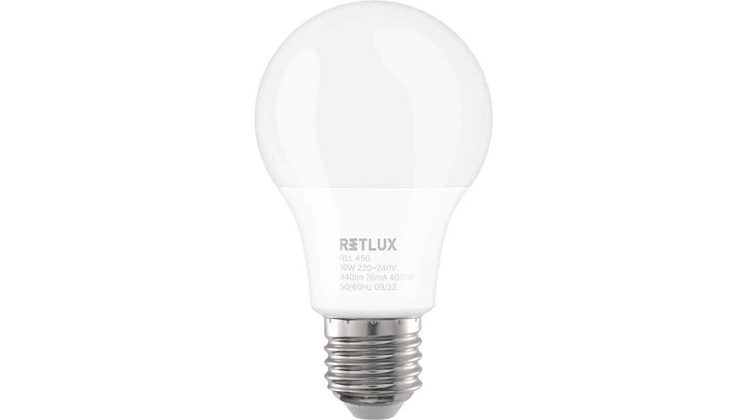 LED ž&aacute;rovka Retlux Classic RLL 450 Cool White na b&iacute;l&eacute;m pozad&iacute;
