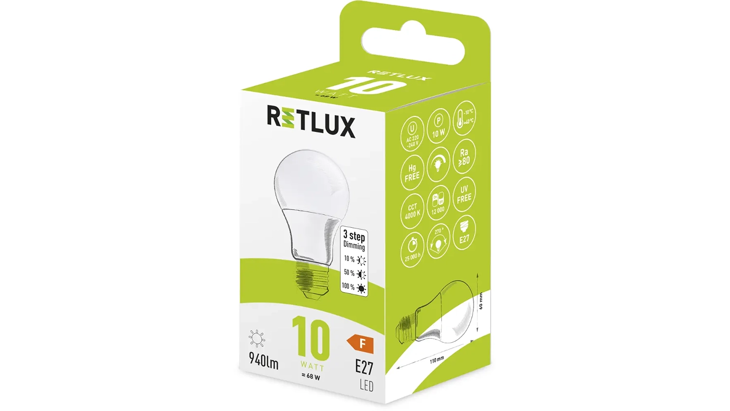 LED ž&aacute;rovka Retlux Classic RLL 450 Cool White v krabici