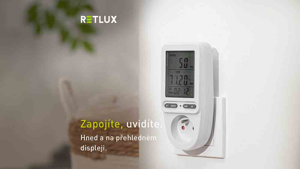 Měřič spotřeby RETLUX RDM 1004 na stěně_2