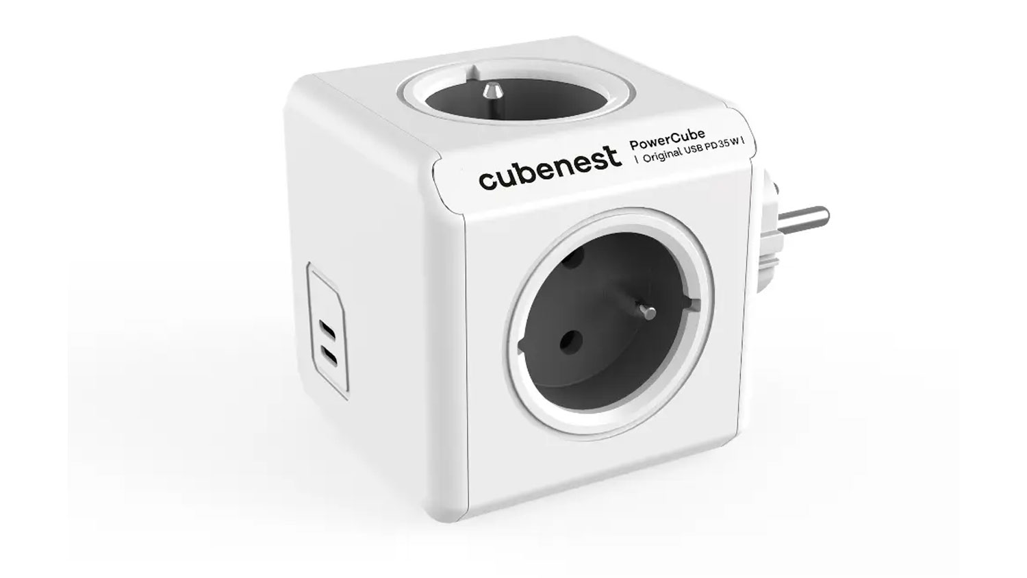 Rozbočovač do zásuvky Cubenest PowerCube Original USB C+C PD 35 W šedá