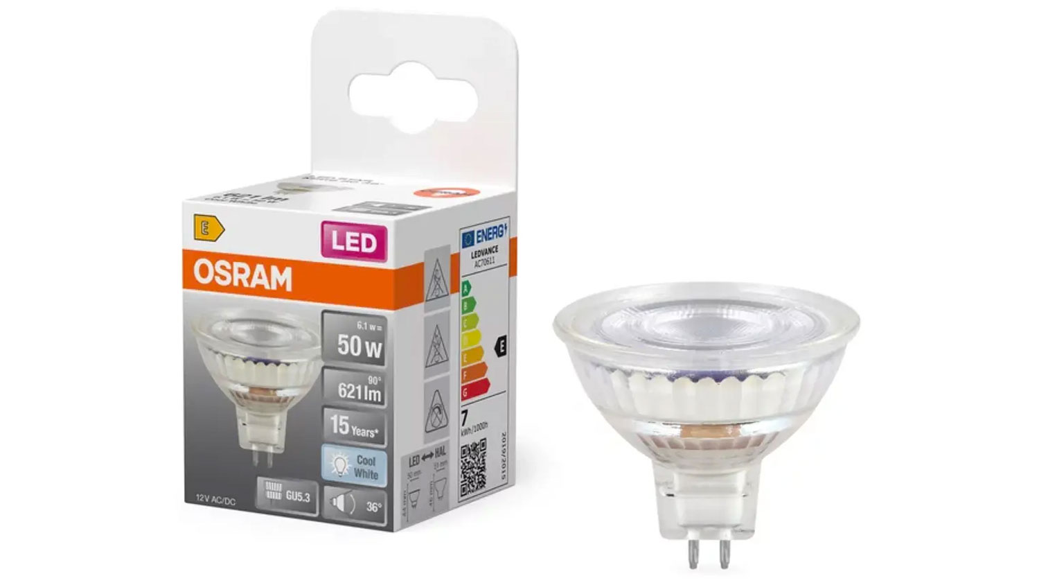 LED žiarovka Osram MR16 12 V 6.1W 840 GU5.3 s originálnou škatuľkou