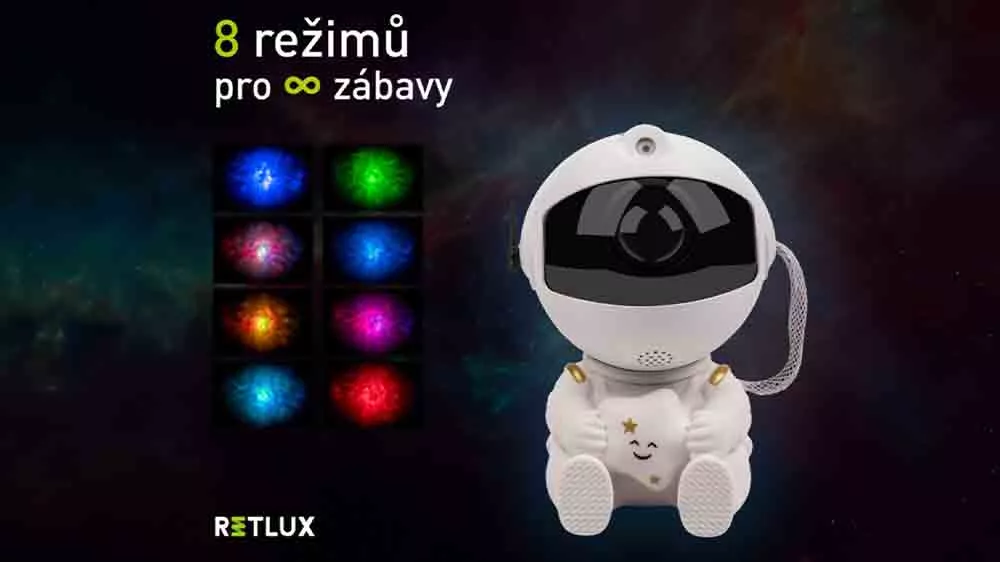 Dieťa lež&iacute; v posteli a sleduje projekciu hviezd_09