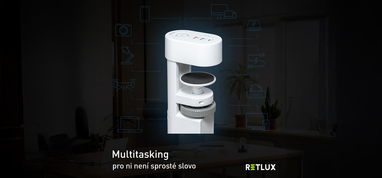 Prodlužovac&iacute; př&iacute;vod RETLUX RPC 72 Rae s možnostmi připojen&iacute;