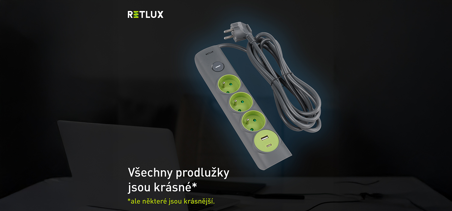 Prodlužovací přívod RETLUX RPC 73 se sloganem