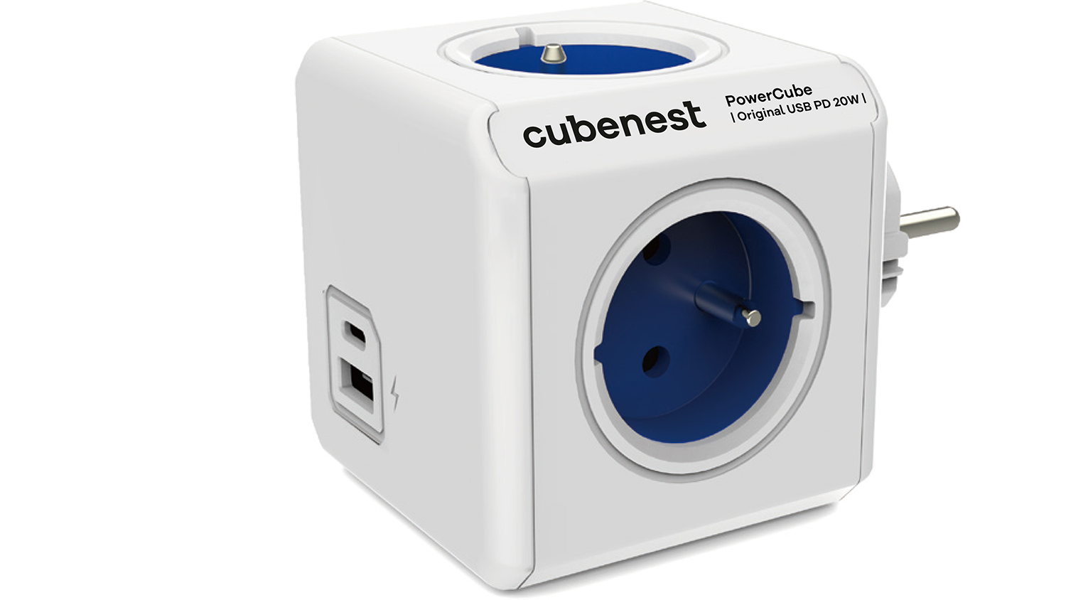 Rozbočovač do zásuvky s USB porty CUBENEST PowerCube Original modrá
