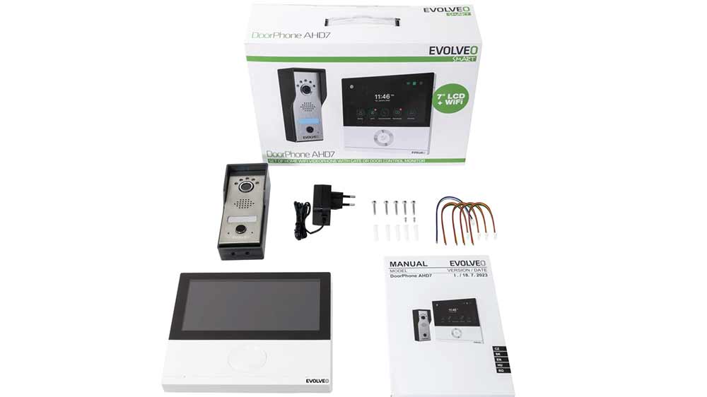 Obsah balení domácího videotelefonu Evolveo AHD7_02