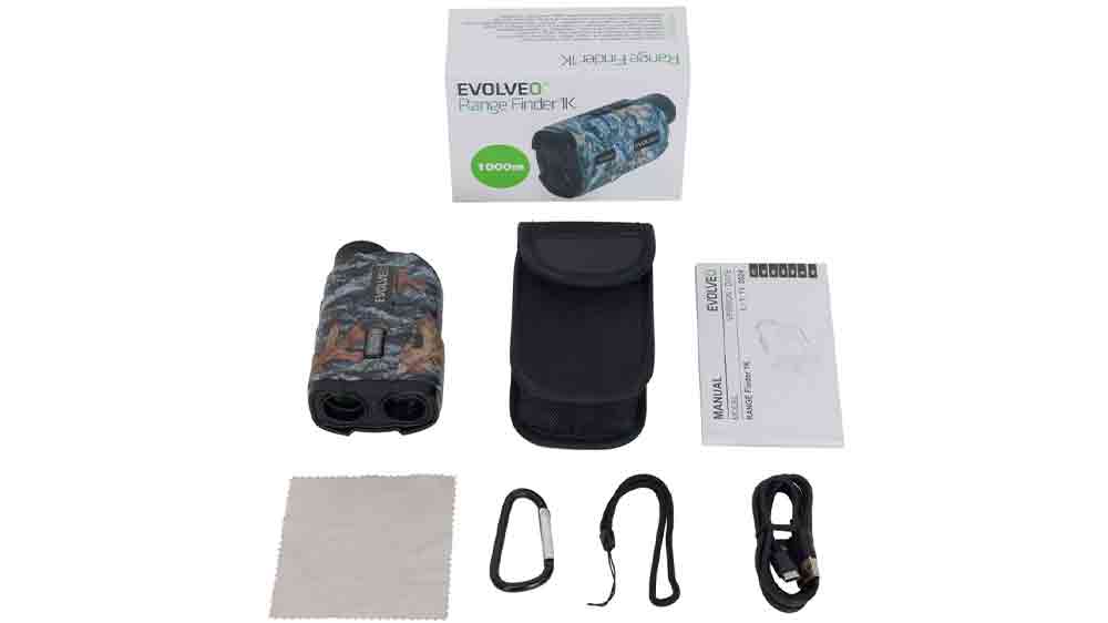 Obsah balen&iacute; d&aacute;lkoměru EVOLVEO Range Finder 1K_04