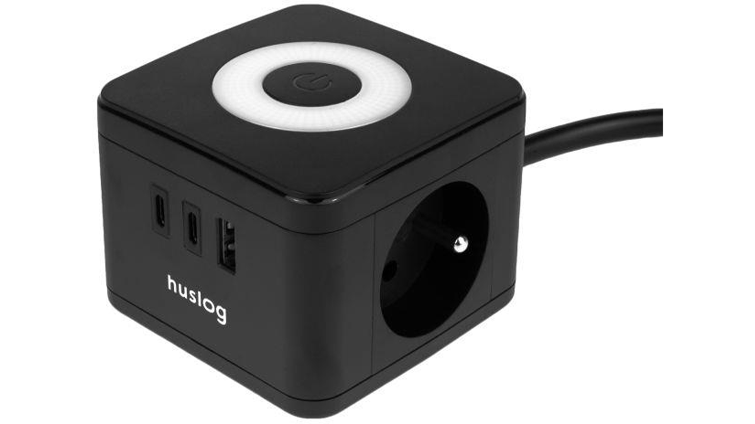 Predlžovac&iacute; k&aacute;bel Huslog 2&times; z&aacute;suvka, 2&times; USB-C, 1&times; USB-A, dĺžka 1,4 m