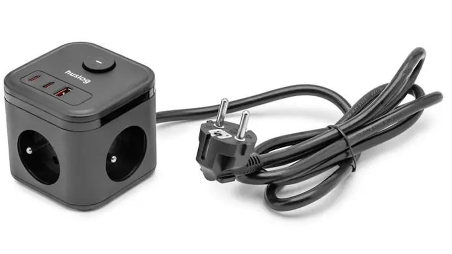 Predlžovací kábel Huslog 3× zásuvka, 3× USB-C, 1× USB-A, dĺžka 1,4 m