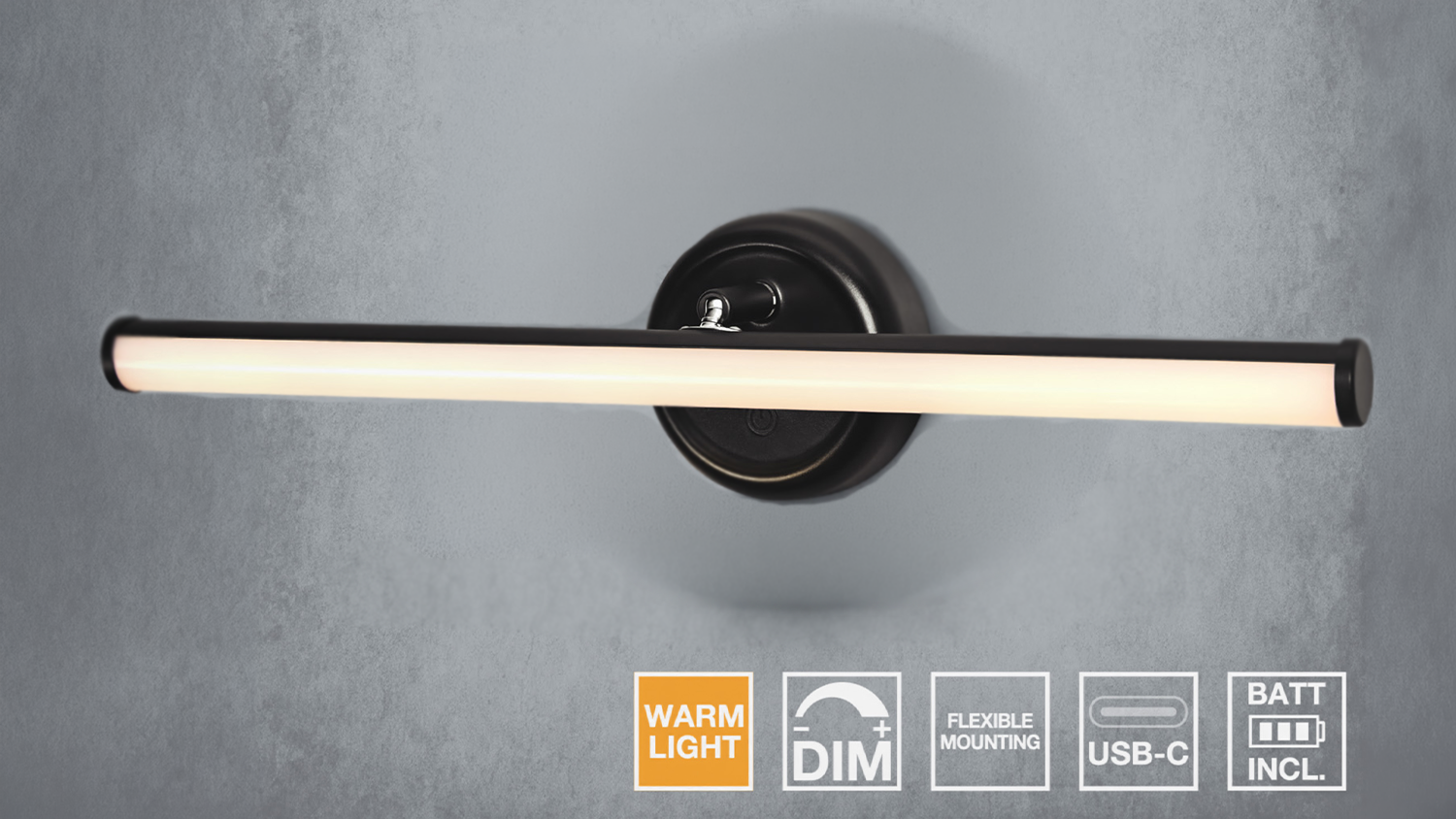 Dekoračn&eacute; svietidlo Ledvance (Osram) Nightlux Stick 830 DIM USB Black na stene