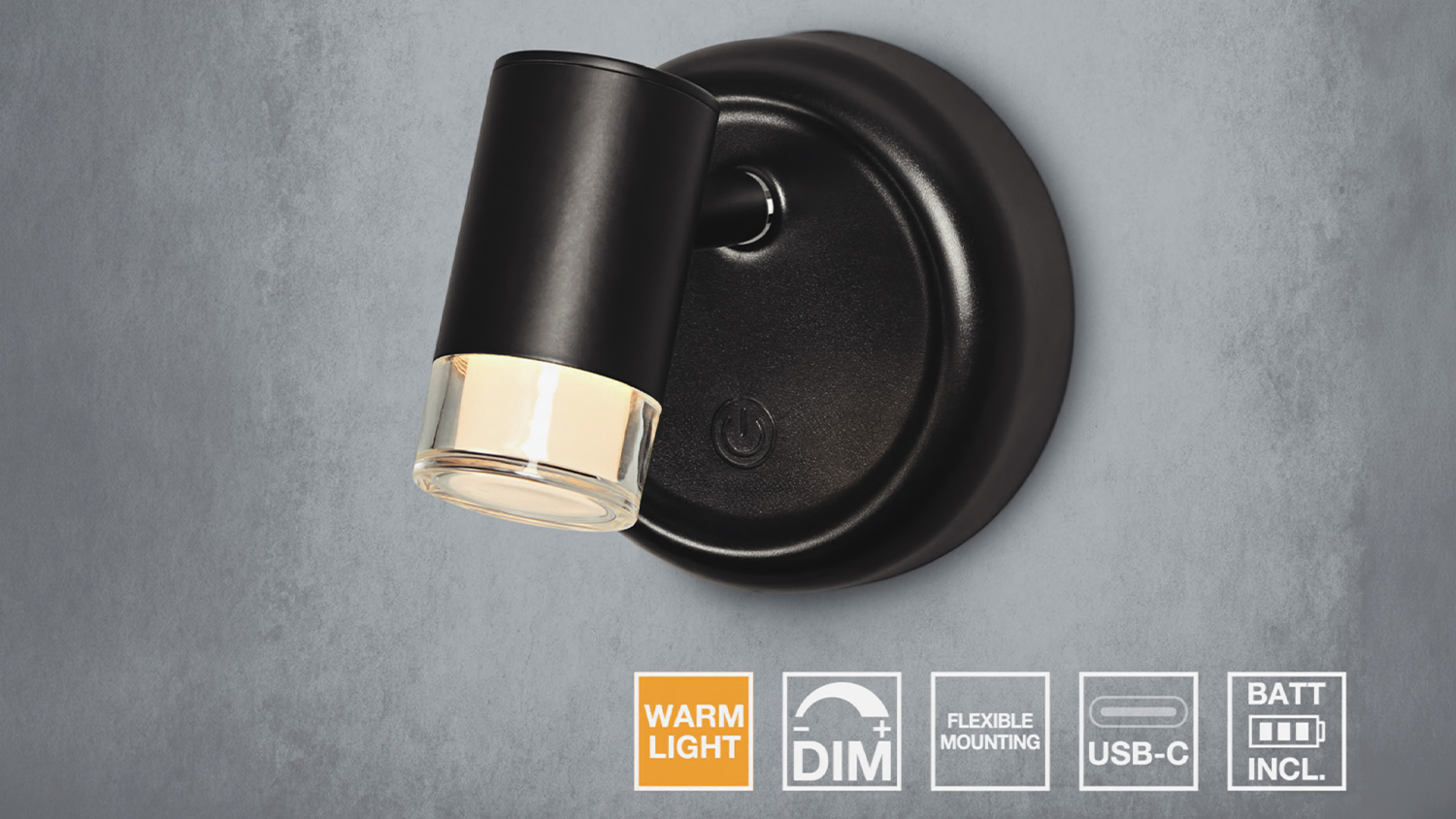 Dekoračn&eacute; svietidlo Ledvance (Osram) Nightlux Cylinder 830 DIM USB Black na stene
