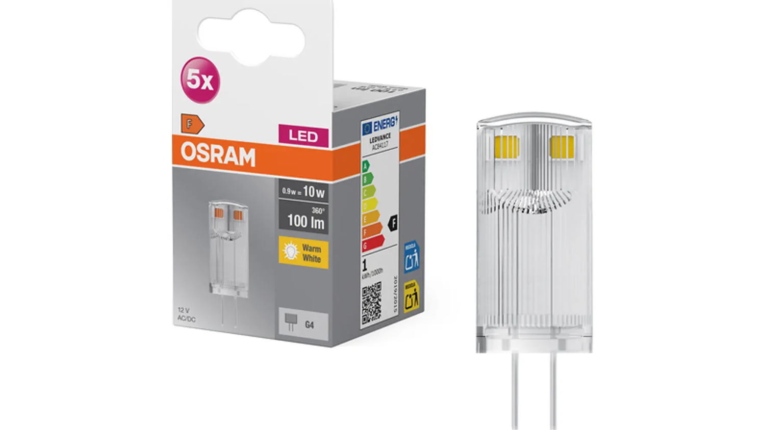LED žiarovka Osram LED Base Special PIN Clear 10 non-dim 0,9W/827 G4 s origin&aacute;lnym balen&iacute;m