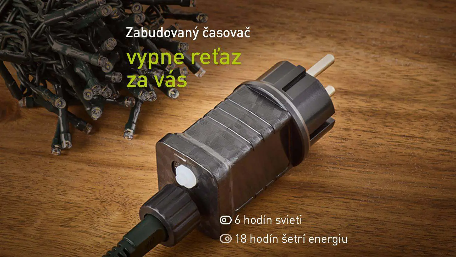 Praktick&yacute; časovač na automatick&uacute; prev&aacute;dzku vianočnej reťaze RETLUX