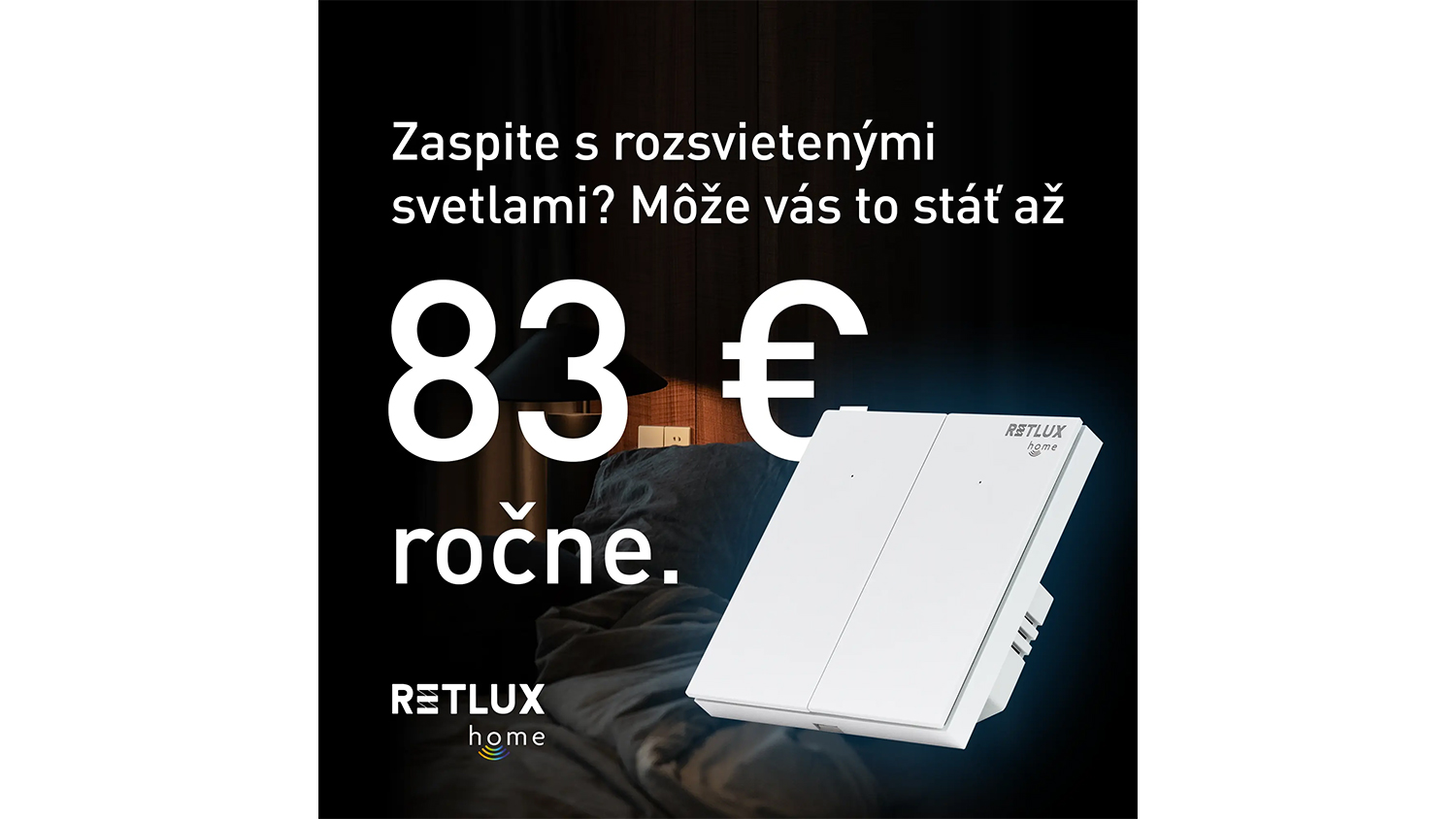 Smart vypínač RETLUX RSH 301 Rodney s textom
