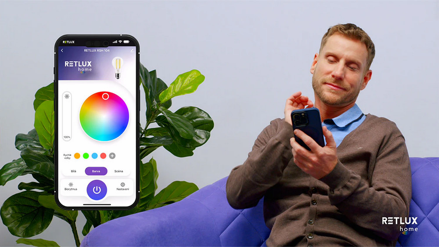 Uk&aacute;žka ovl&aacute;dania cez aplik&aacute;ciu RETLUX Home