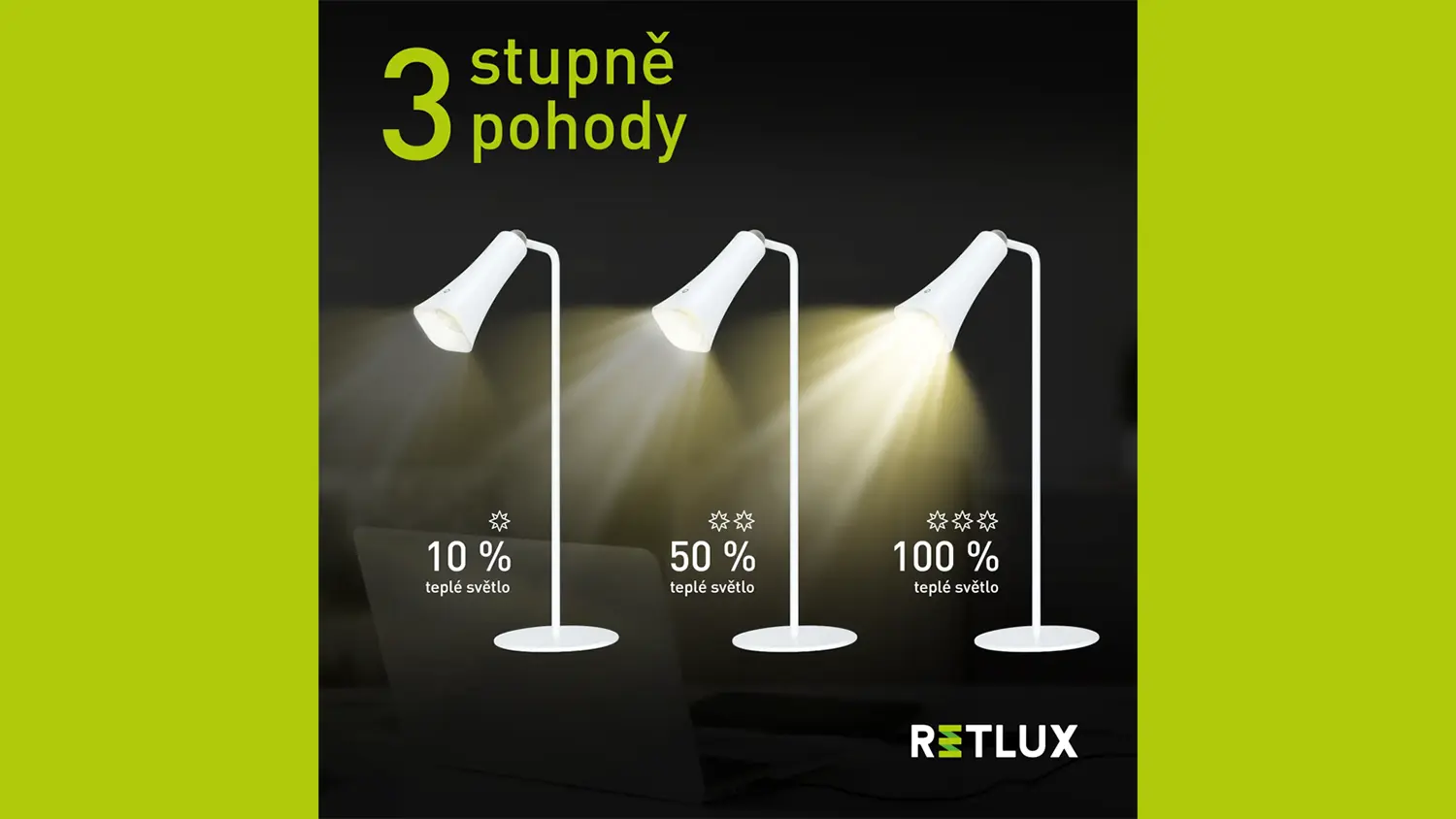 Nastaven&iacute; intenzity světla u LED lampy 4v1 RETLUX RTL 209 LARA