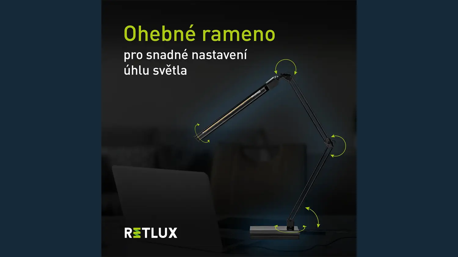 : Ohebnost ramene lampy RETLUX RTL 208 ROSIE