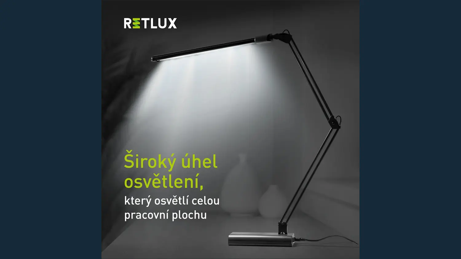 &Scaron;irok&yacute; &uacute;hel osvětlen&iacute; lampy RETLUX RTL 208 ROSIE