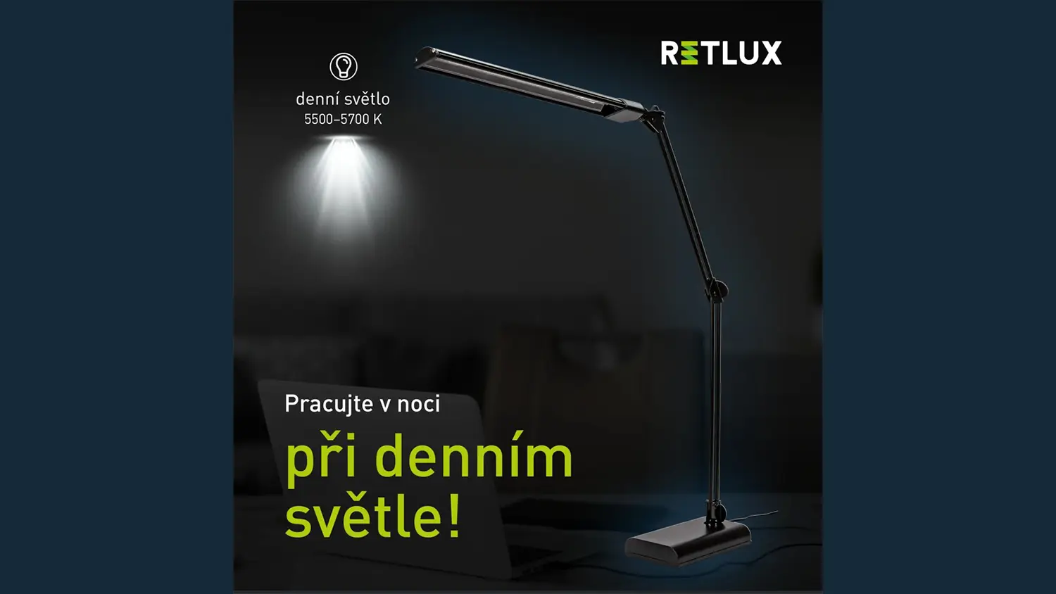 Lampa RETLUX RTL 208 ROSIE sv&iacute;t&iacute; denn&iacute;m světlem