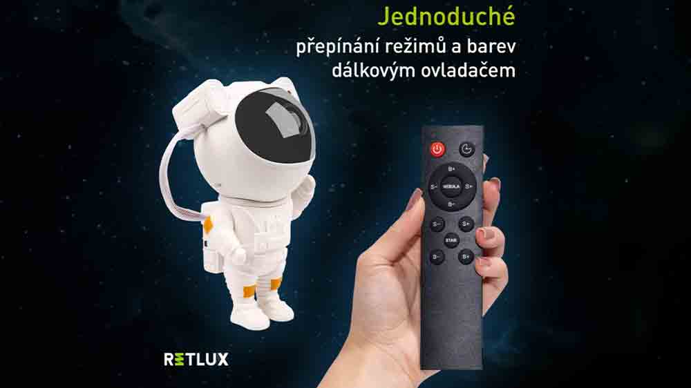 Ovl&aacute;d&aacute;n&iacute; projektoru Astronaut RETLUX RNL 110 Buzz pomoc&iacute; ovladače_07