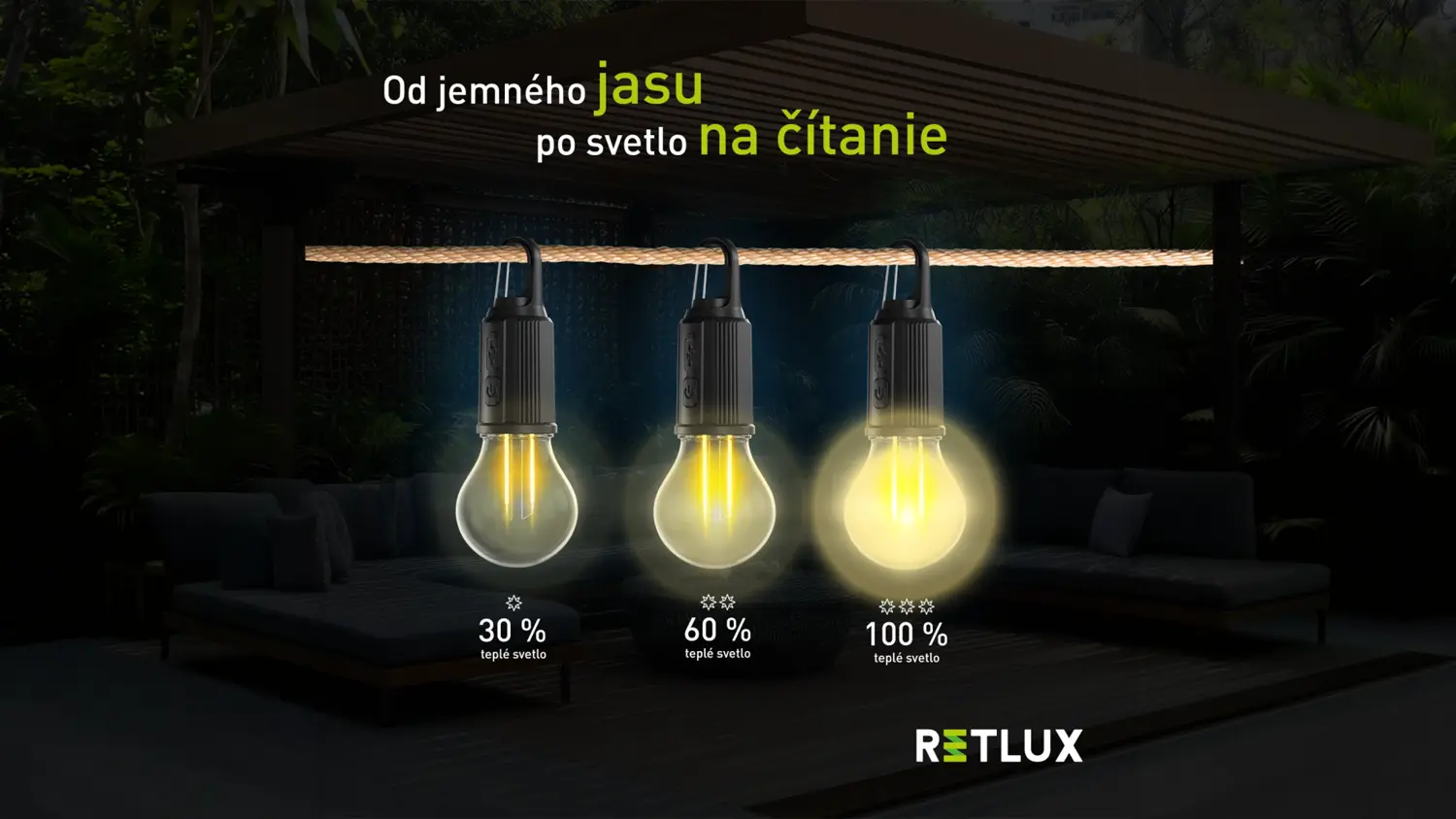 Vonkajšia nabíjacia LED žiarovka Retlux RPL 603