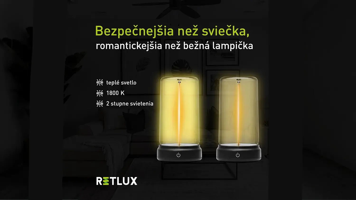 Dva stupně sv&iacute;cen&iacute; magnetick&eacute;ho nočn&iacute;ho světla Retlux RNL 112_07