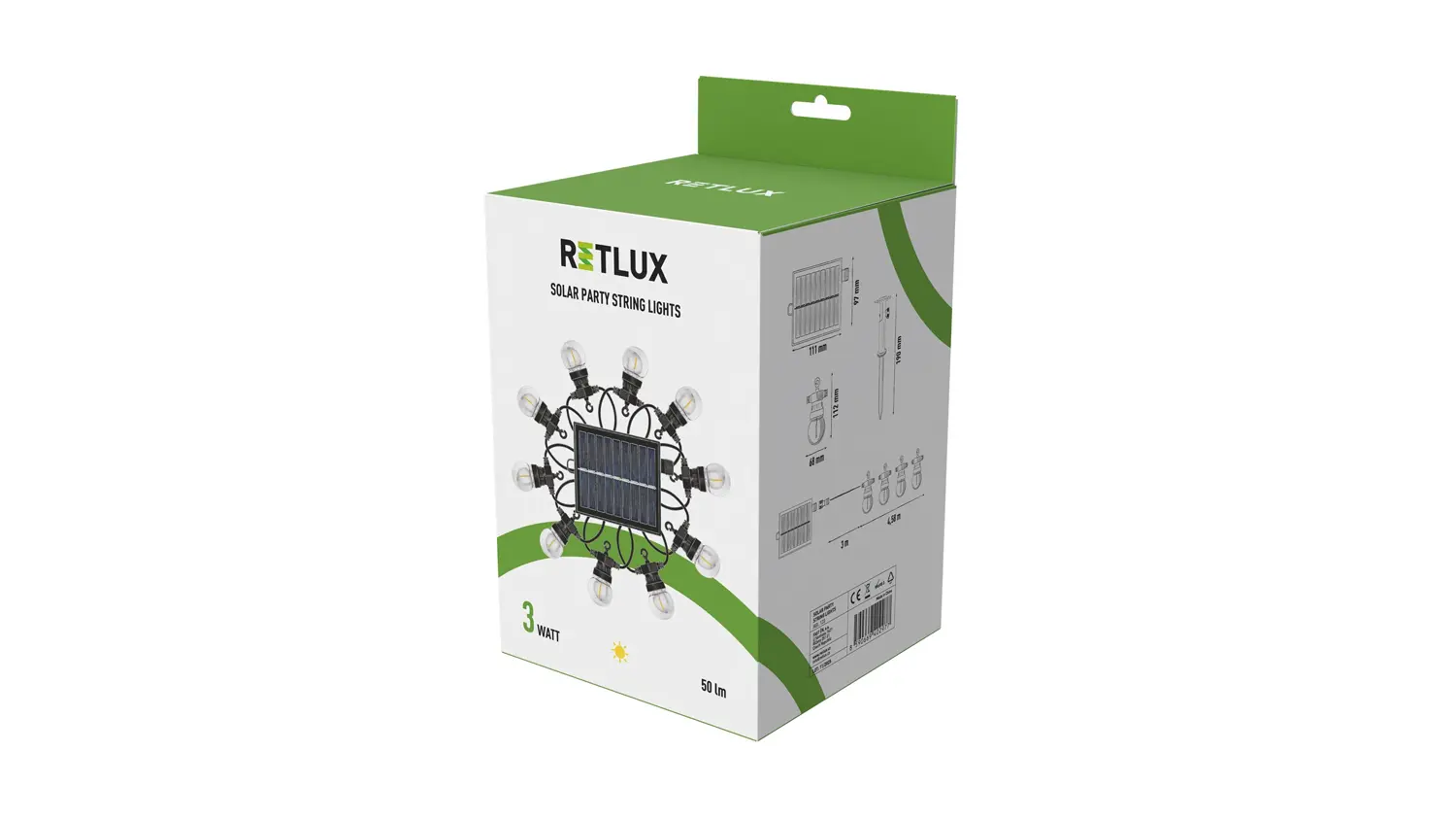 Sol&aacute;rn&iacute; p&aacute;rty řetěz Retlux RGL 123 v balen&iacute;