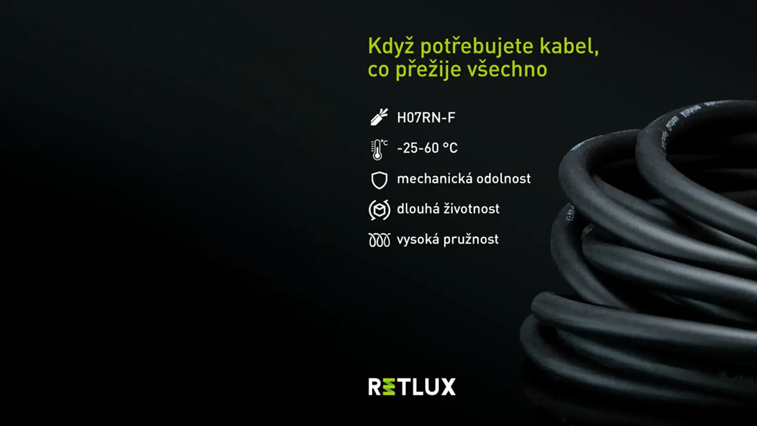 Prodlužovací kabel Retlux RPC 82 s ikonami vlastností