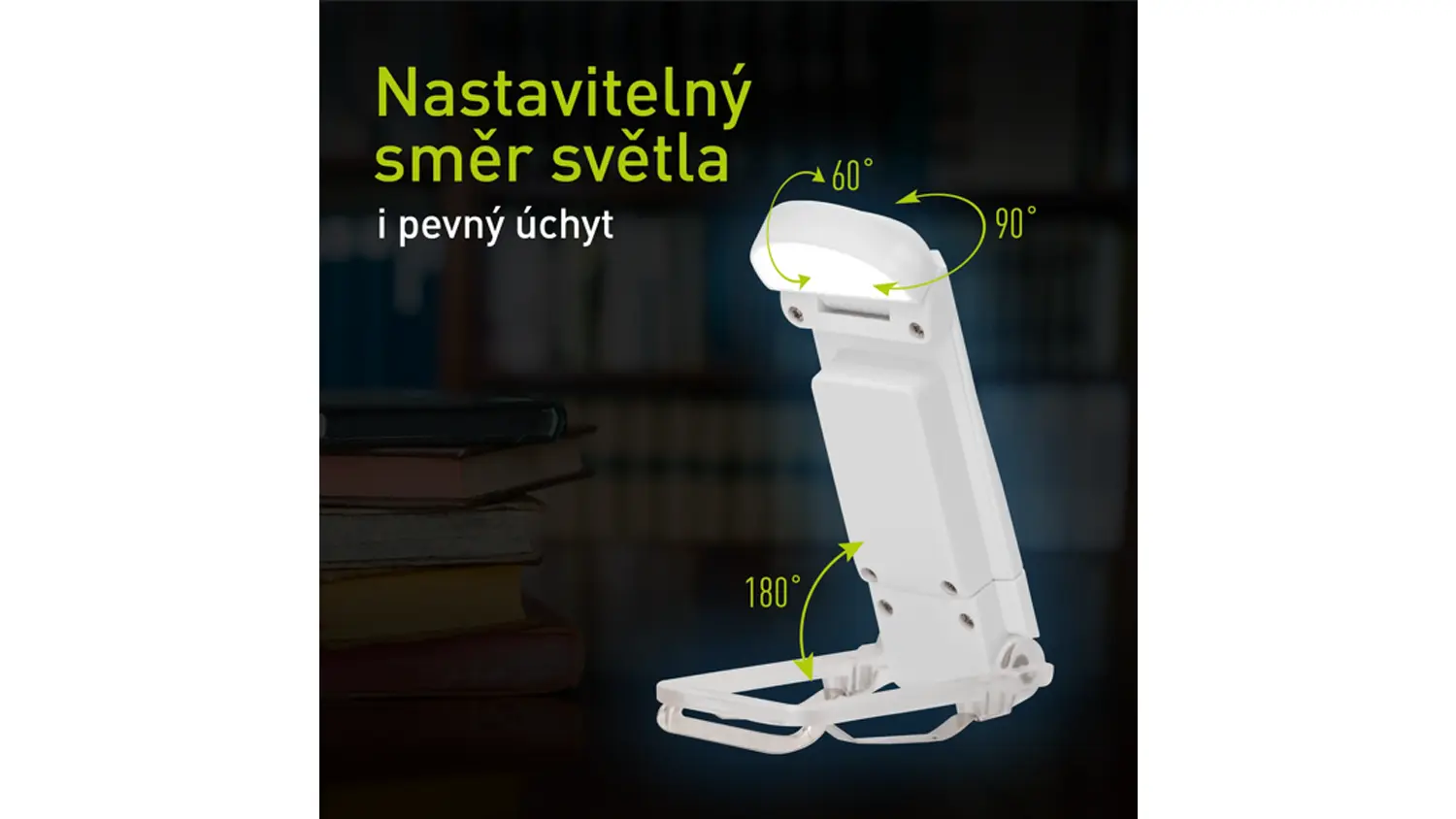 Možnost nastavení různých úhlů LED lampičky na čtení Retlux RTL 213