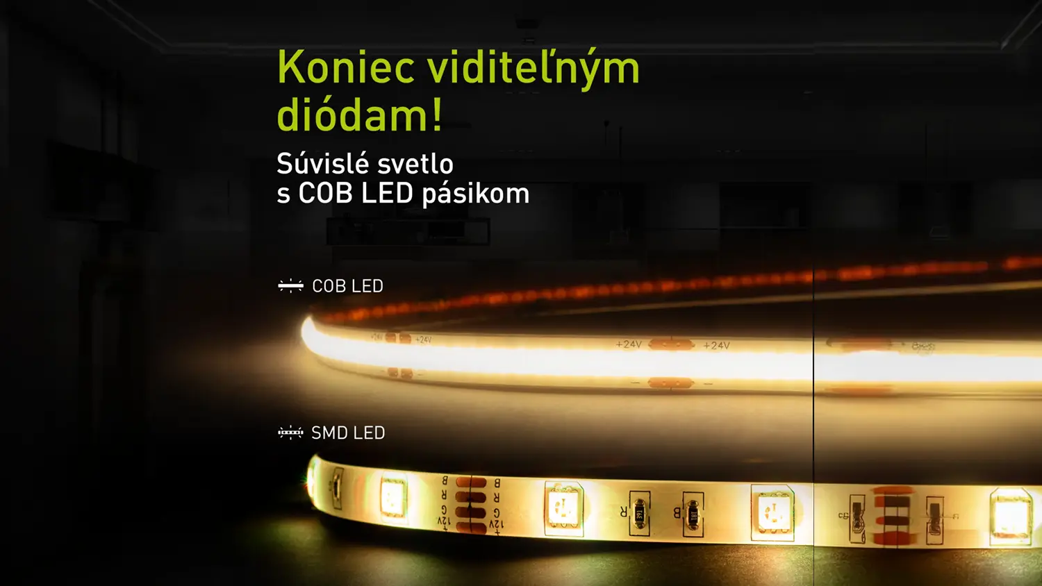 Porovnanie COB LED pásika Retlux RLS 107 so SMD LED pásikom