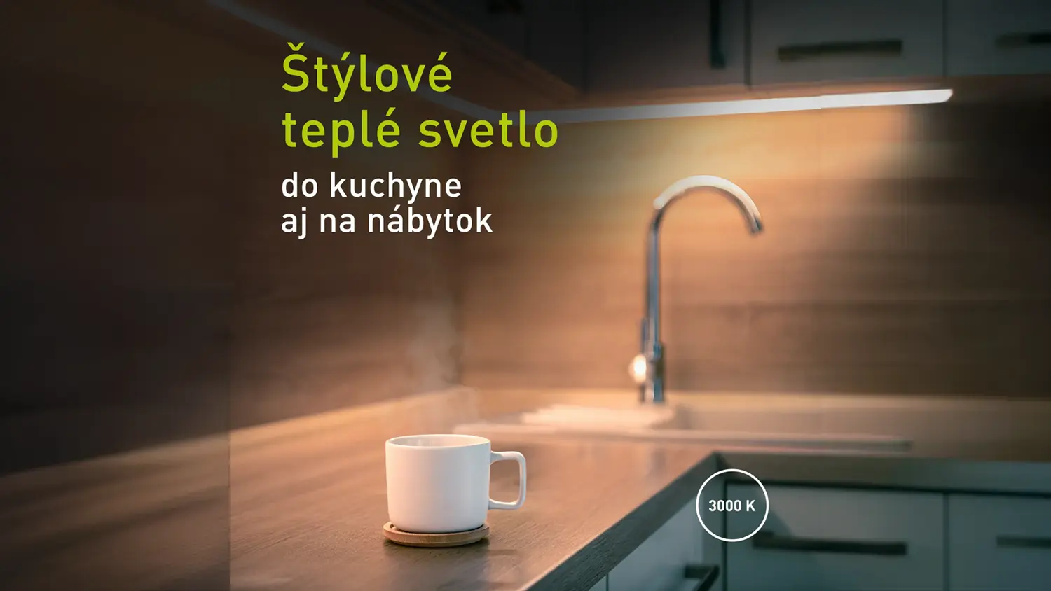 Hrnček na kuchynskej linke s teplým bielym LED pásikom Retlux RLS 107
