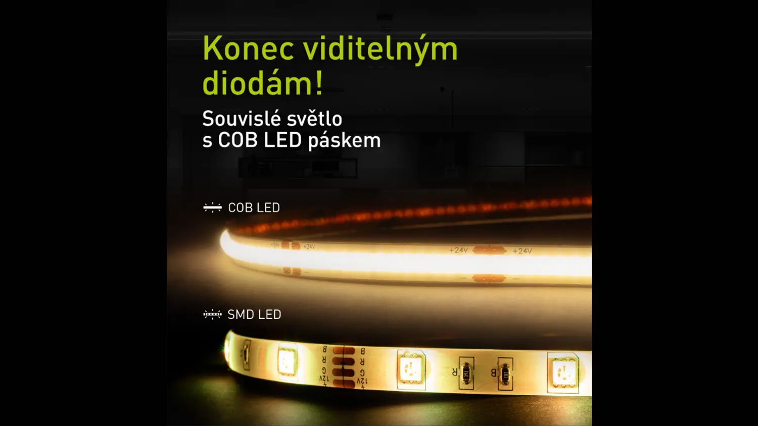 Detail delenia LED pásika Retlux RLS 108