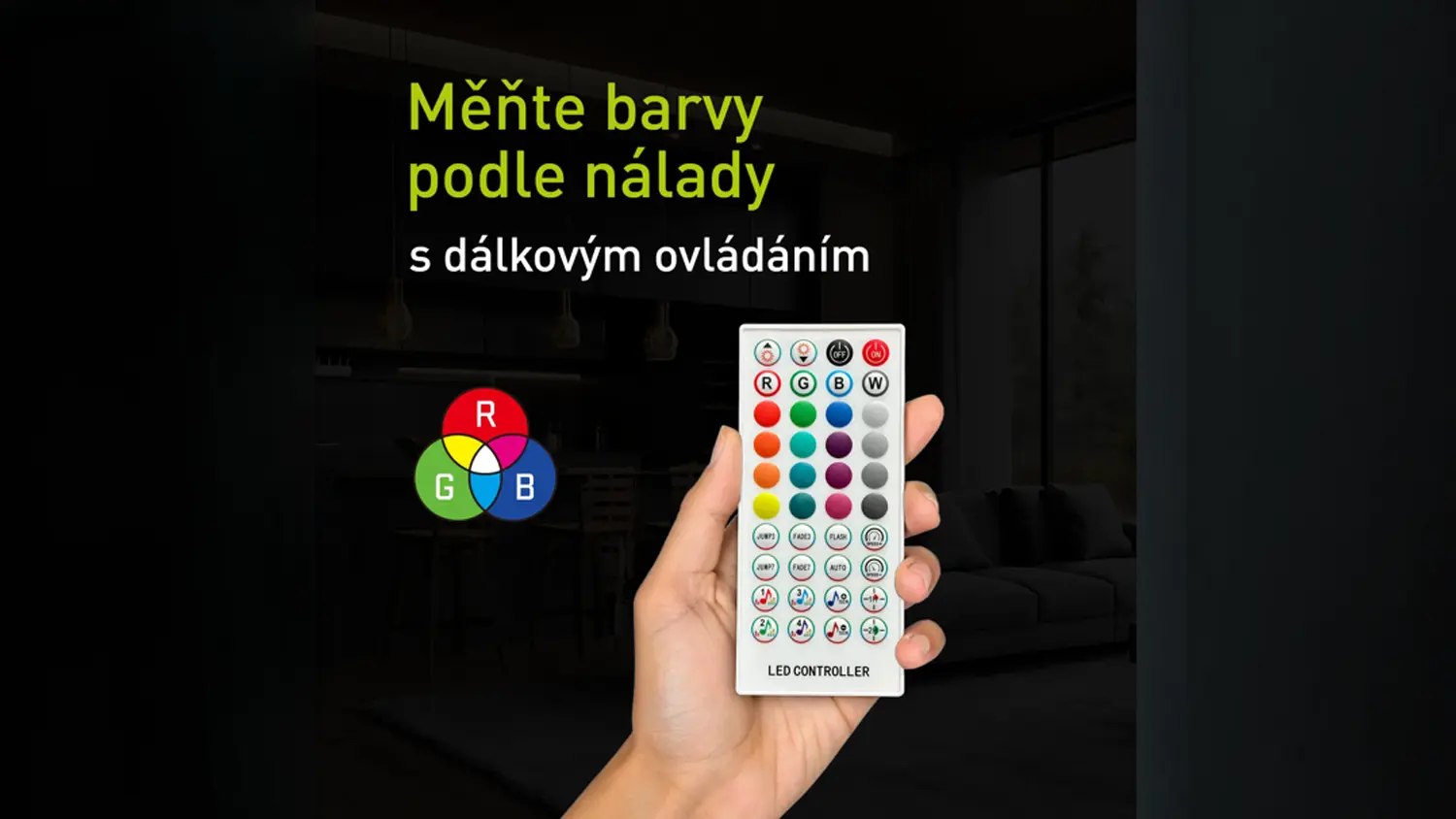 Dálkové ovládání Retlux pro změnu barev