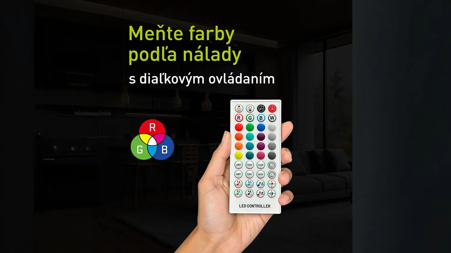 Diaľkové ovládanie Retlux na zmenu farieb