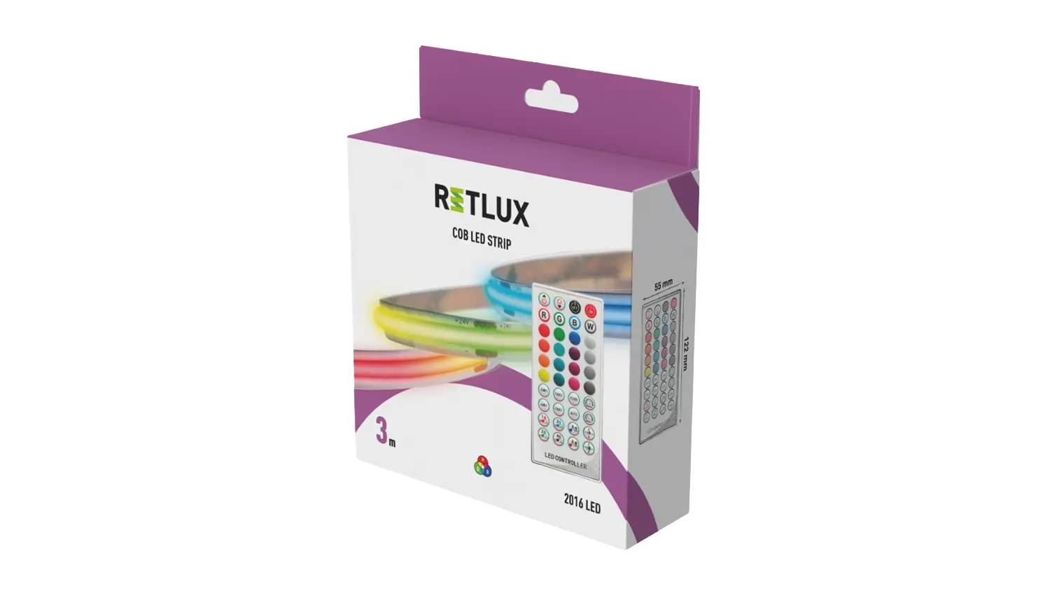 Barevný LED pásek Retlux RLS 110 v krabici