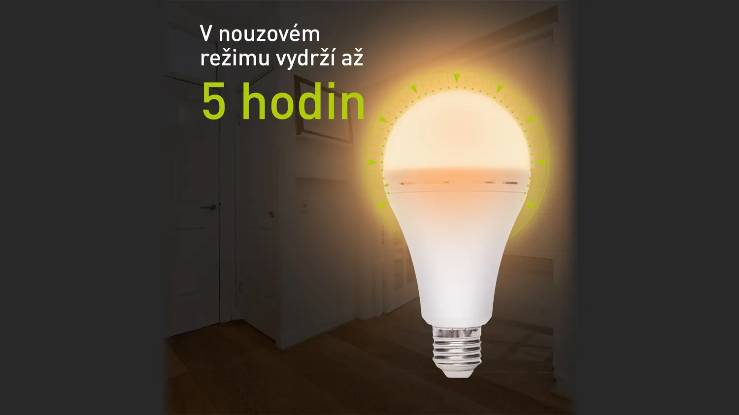 LED žárovka s baterií Retlux RLL 671 s textem o výdrži