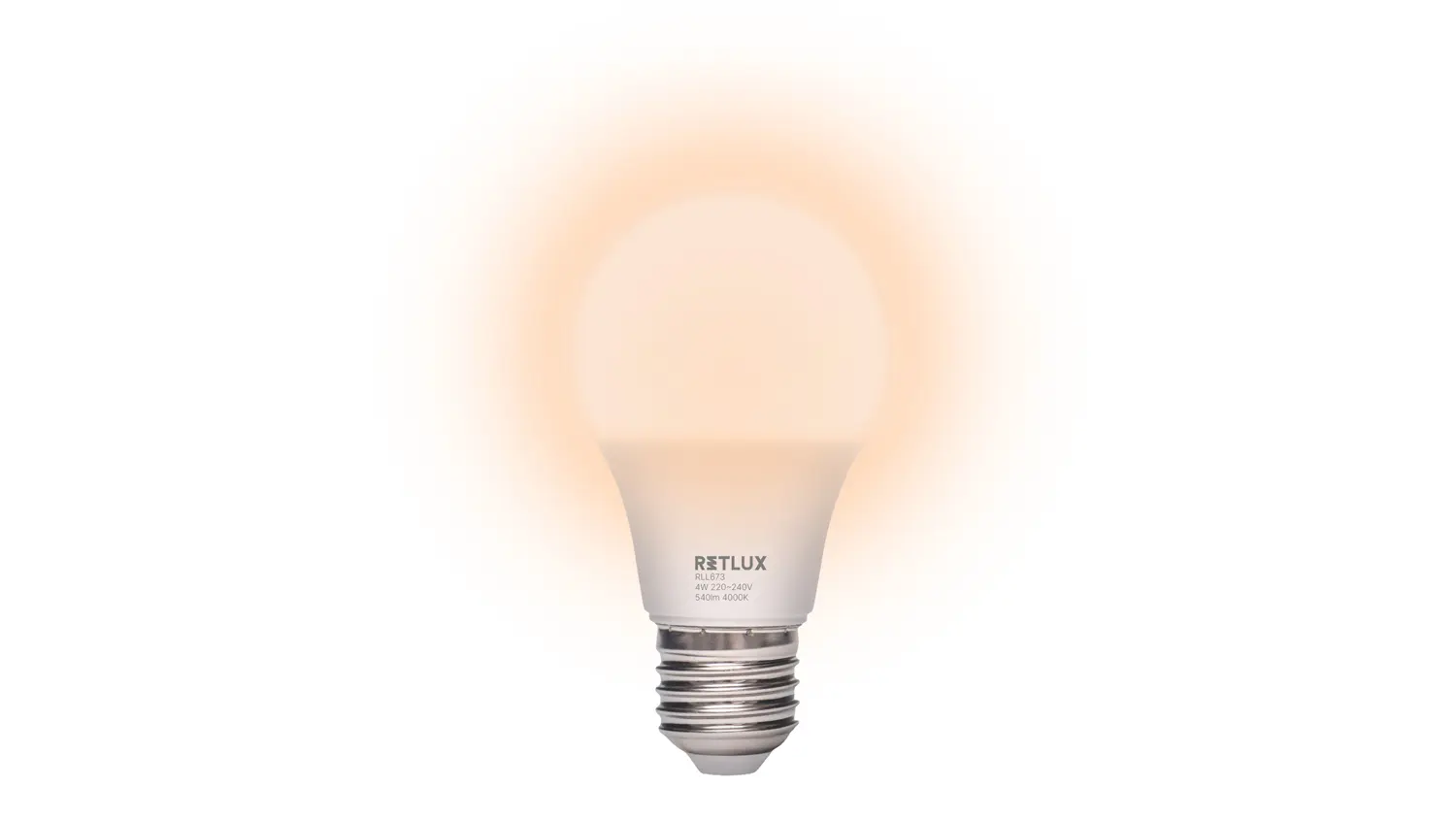 Rozsvietená LED žiarovka RETLUX RLL 673: 4 W E27 4000 K